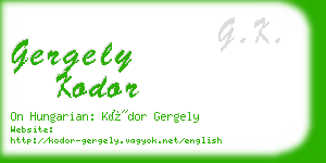 gergely kodor business card